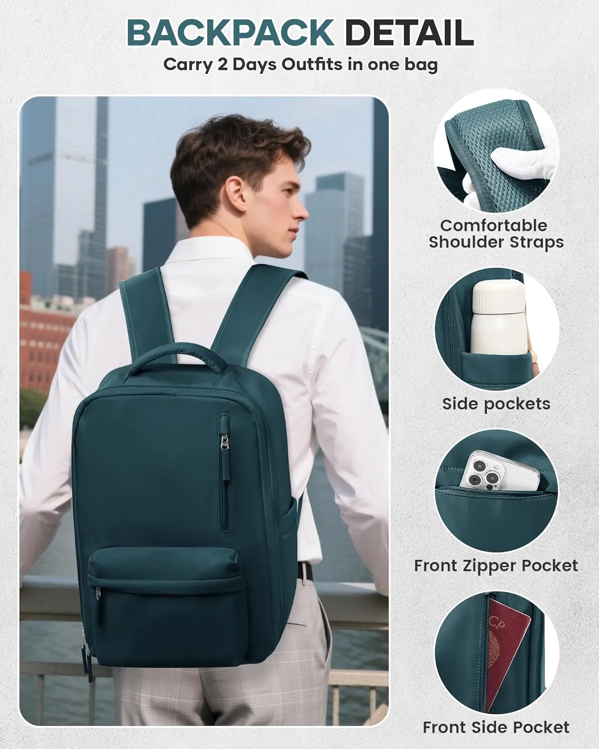 Vacuum Seal Backpack for Travel with Air Pump Vacpack Airback Carry on Flight Approved Compression Daypack Laptop Space Saver Bags Storage with Vacuum System 18x14x8 inches Bag Women Men PeacockBlue