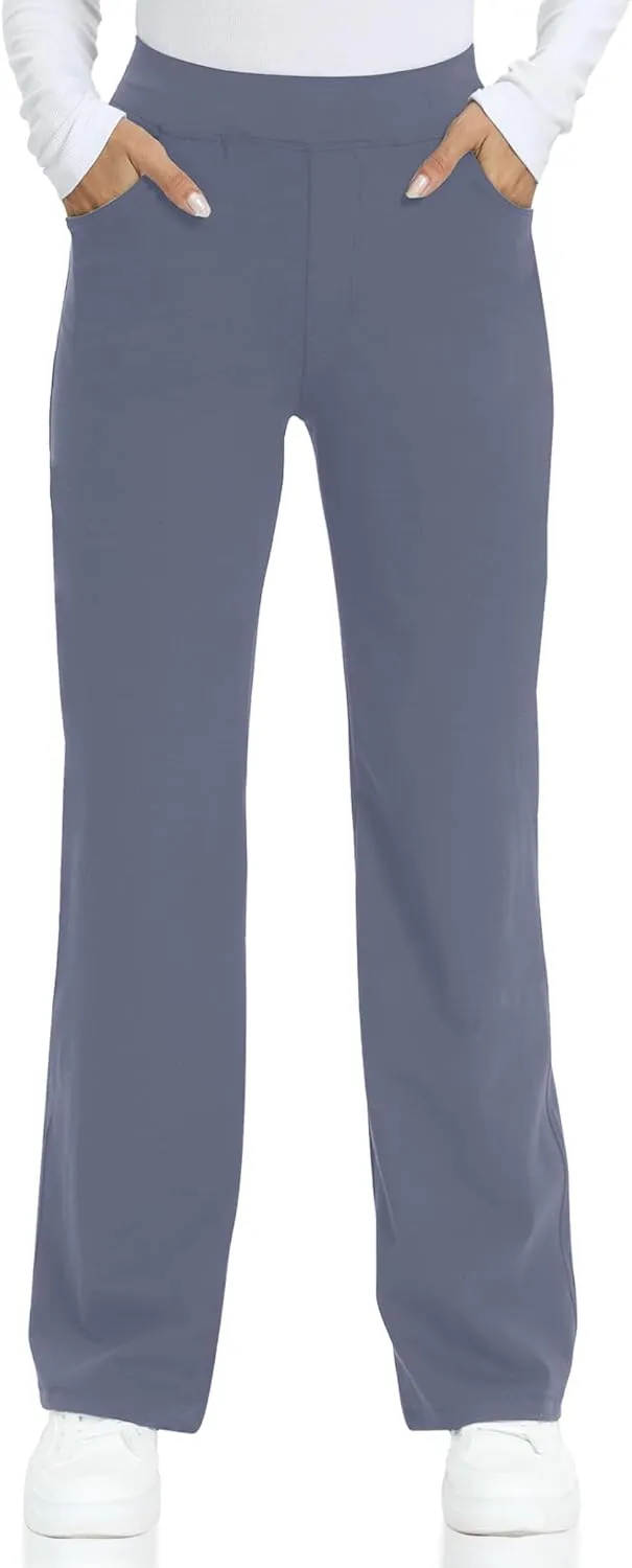 Wide Leg Yoga Pants Women with Pockets, High Waisted Casual Lounge Dress Pants Petite/Regular/Tall