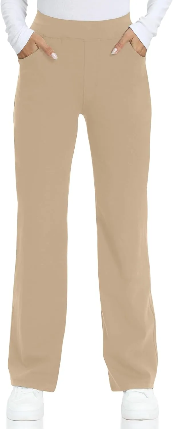Wide Leg Yoga Pants Women with Pockets, High Waisted Casual Lounge Dress Pants Petite/Regular/Tall