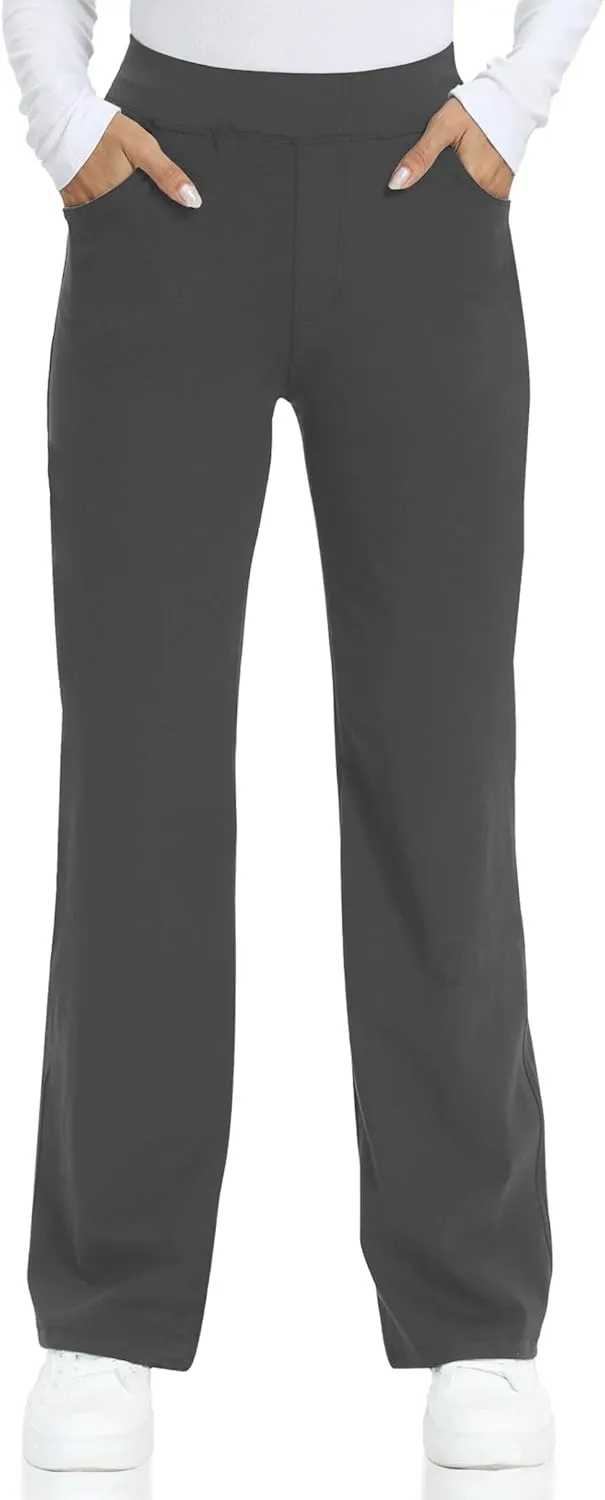 Wide Leg Yoga Pants Women with Pockets, High Waisted Casual Lounge Dress Pants Petite/Regular/Tall