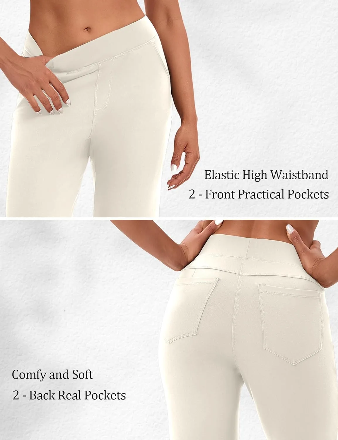 Wide Leg Yoga Pants Women with Pockets, High Waisted Casual Lounge Dress Pants Petite/Regular/Tall