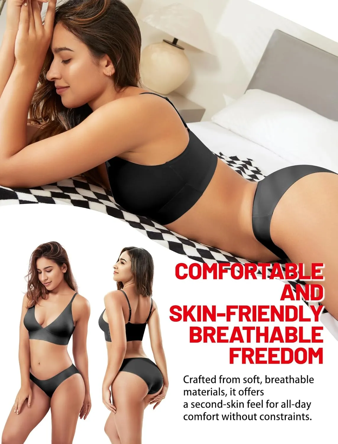 Wireless Bras for Women - Sports Bra Bralettes with Support No Underwire Seamless Workout Tops Cami Crop Tank S-XXL