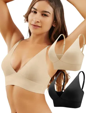 Wireless Bras for Women - Sports Bra Bralettes with Support No Underwire Seamless Workout Tops Cami Crop Tank S-XXL