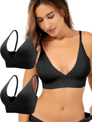 Wireless Bras for Women - Sports Bra Bralettes with Support No Underwire Seamless Workout Tops Cami Crop Tank S-XXL