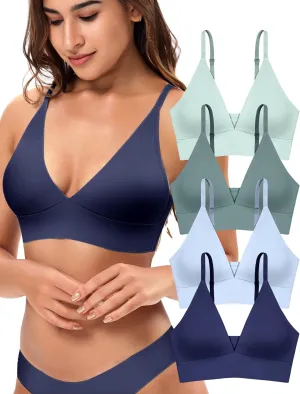 Wireless Bras for Women - Sports Bra Bralettes with Support No Underwire Seamless Workout Tops Cami Crop Tank S-XXL