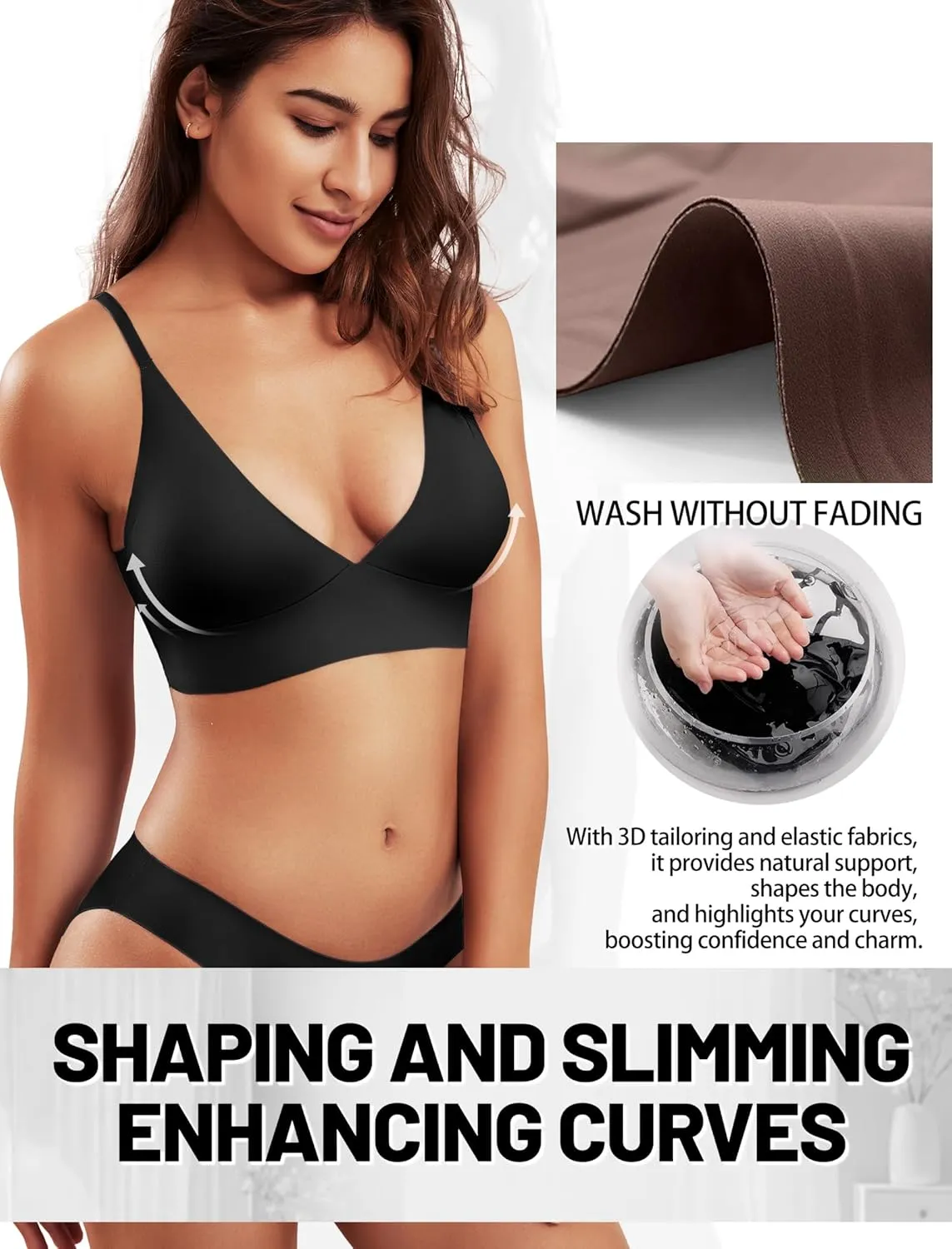 Wireless Bras for Women - Sports Bra Bralettes with Support No Underwire Seamless Workout Tops Cami Crop Tank S-XXL