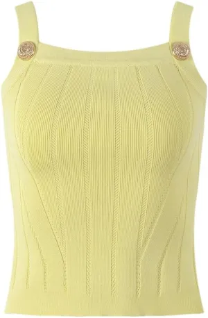 Women Knitted Tops Solid Color Sleeveless Short Lady Camisole