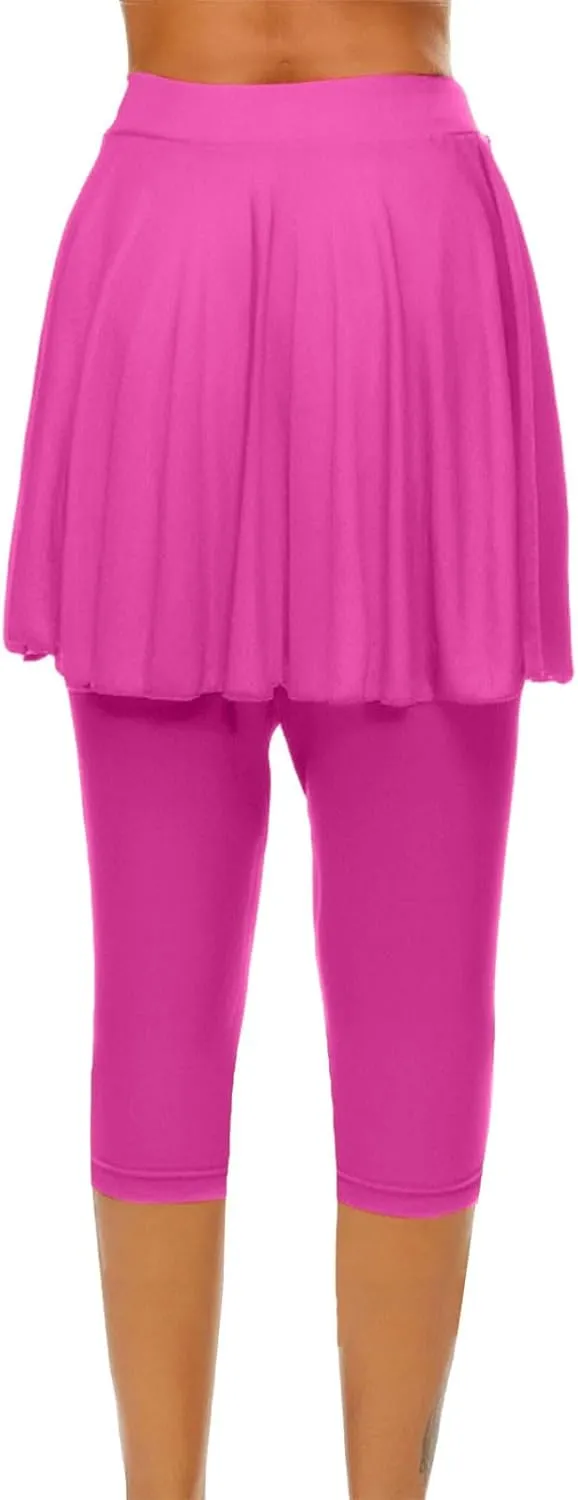 Women Quick Dry Tennis Skirts High Waisted Running Golf Athletic Skorts with Leggings Workout Gym Activewear Pants