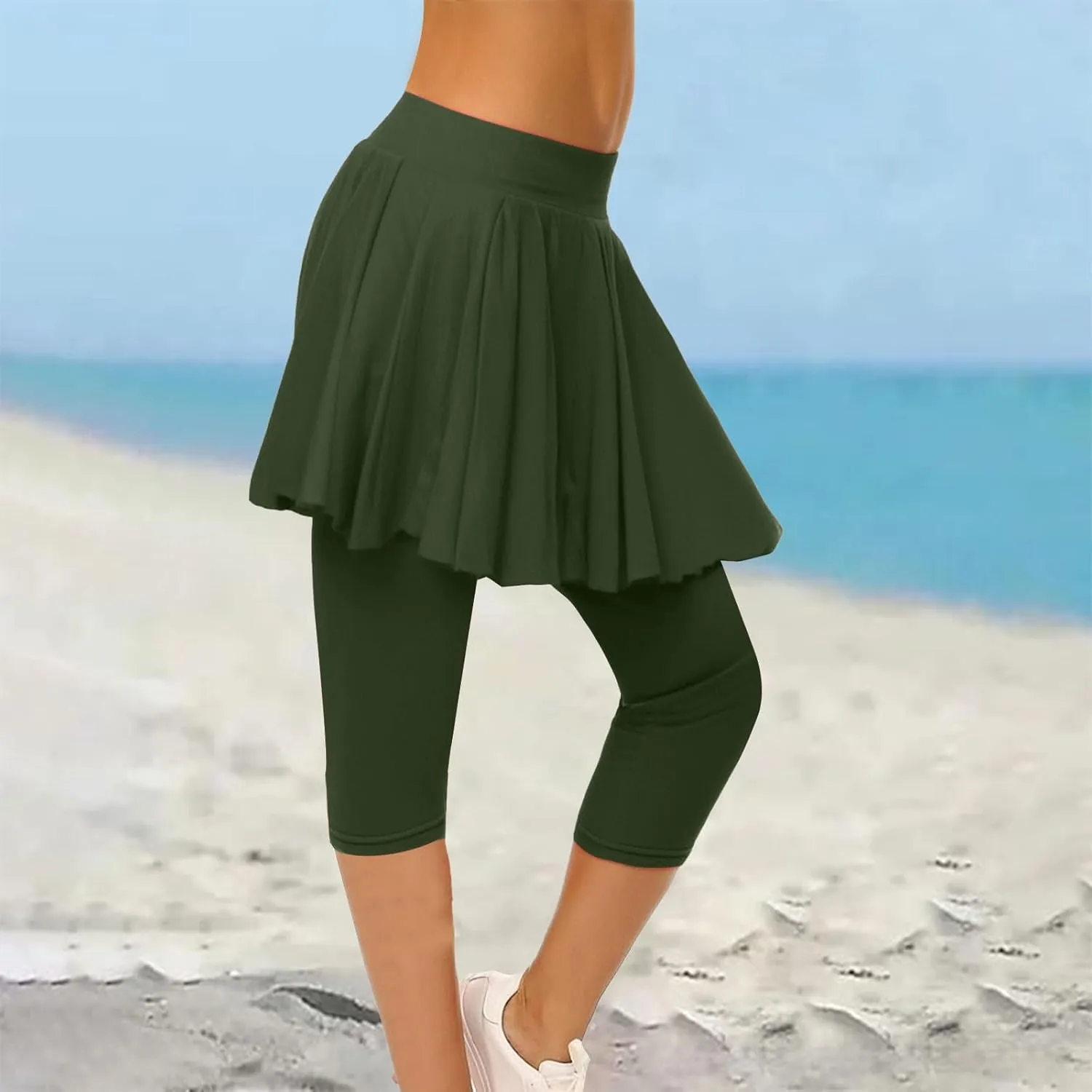 Women Quick Dry Tennis Skirts High Waisted Running Golf Athletic Skorts with Leggings Workout Gym Activewear Pants