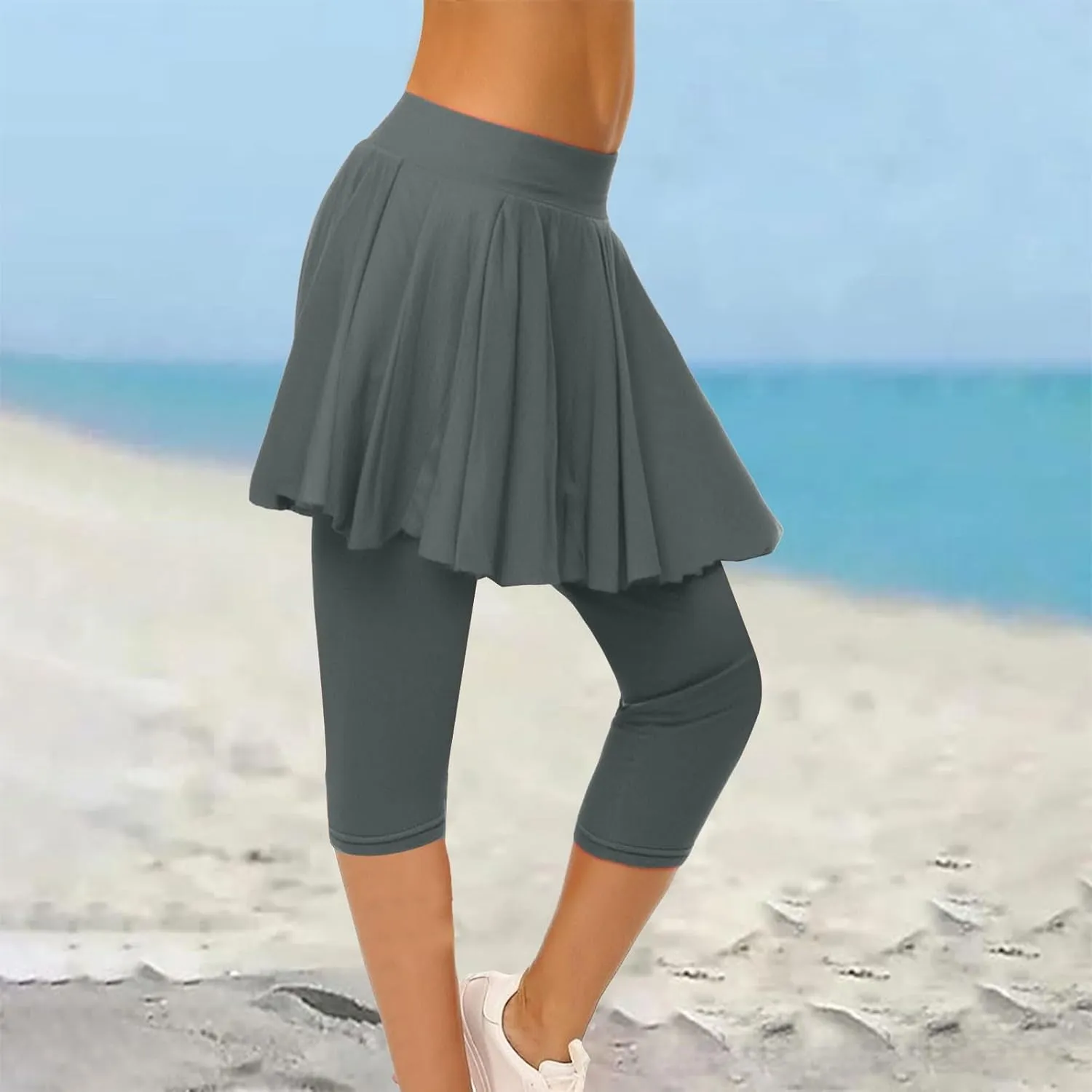 Women Quick Dry Tennis Skirts High Waisted Running Golf Athletic Skorts with Leggings Workout Gym Activewear Pants