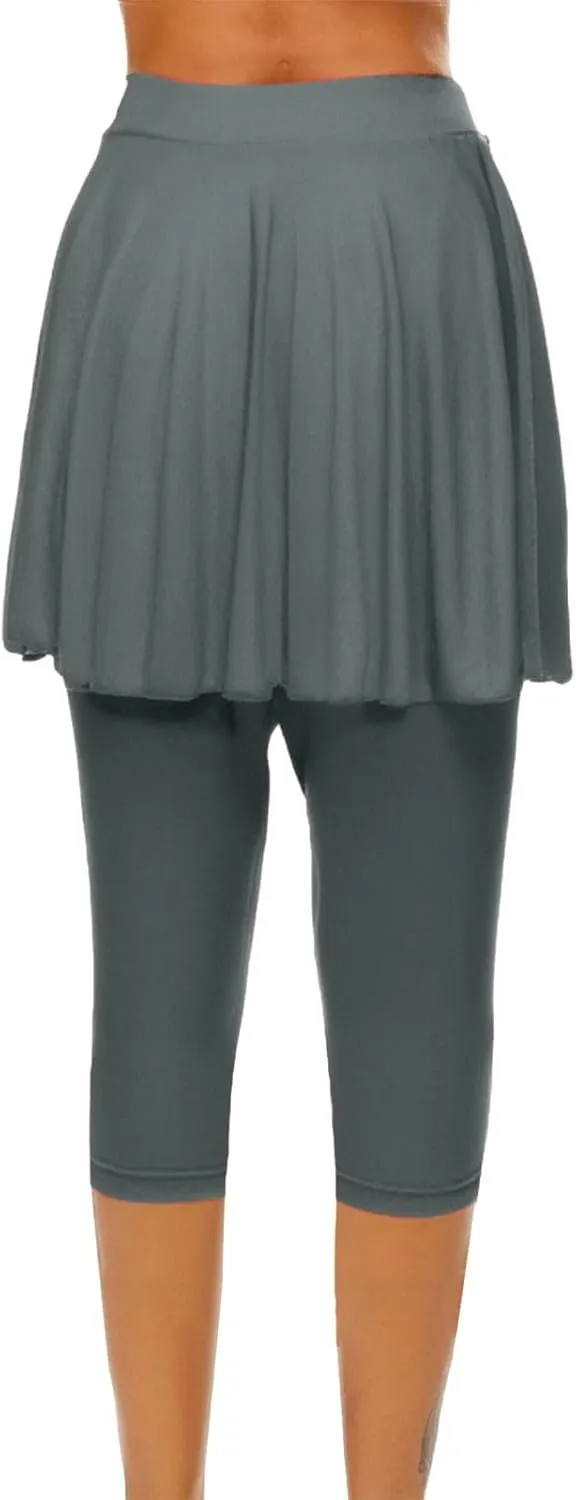 Women Quick Dry Tennis Skirts High Waisted Running Golf Athletic Skorts with Leggings Workout Gym Activewear Pants