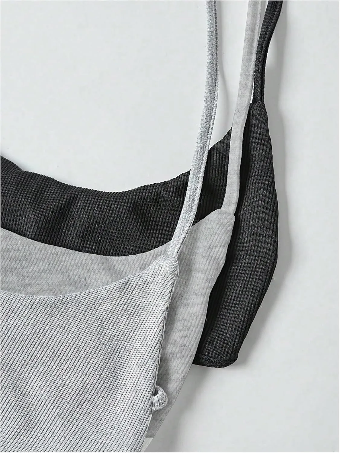 Women's 3 Packs Basic Backless Halter Top Slim Fit Micro Crop Camisole Tops