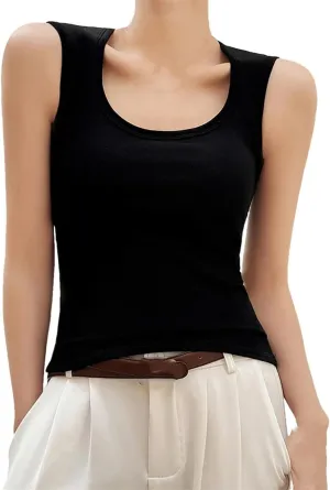 Women's Camisole with Padded Bust Solid Color Sleeveless Tank Tops