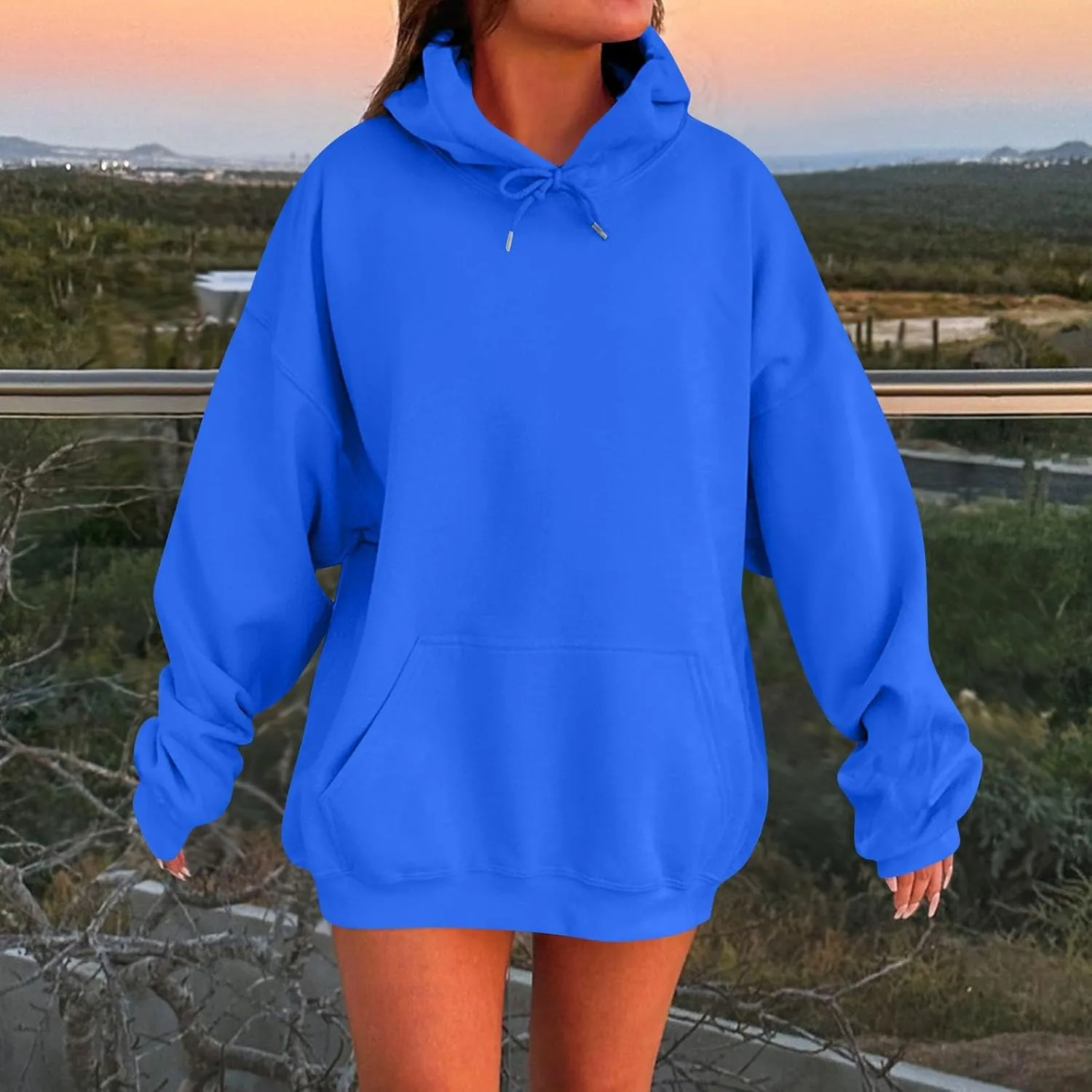 Womens Hoodies Oversized Sweatshirts Pullover Fleece Sweater Long Sleeve Winter Fall Outfits Fashion With Pockets