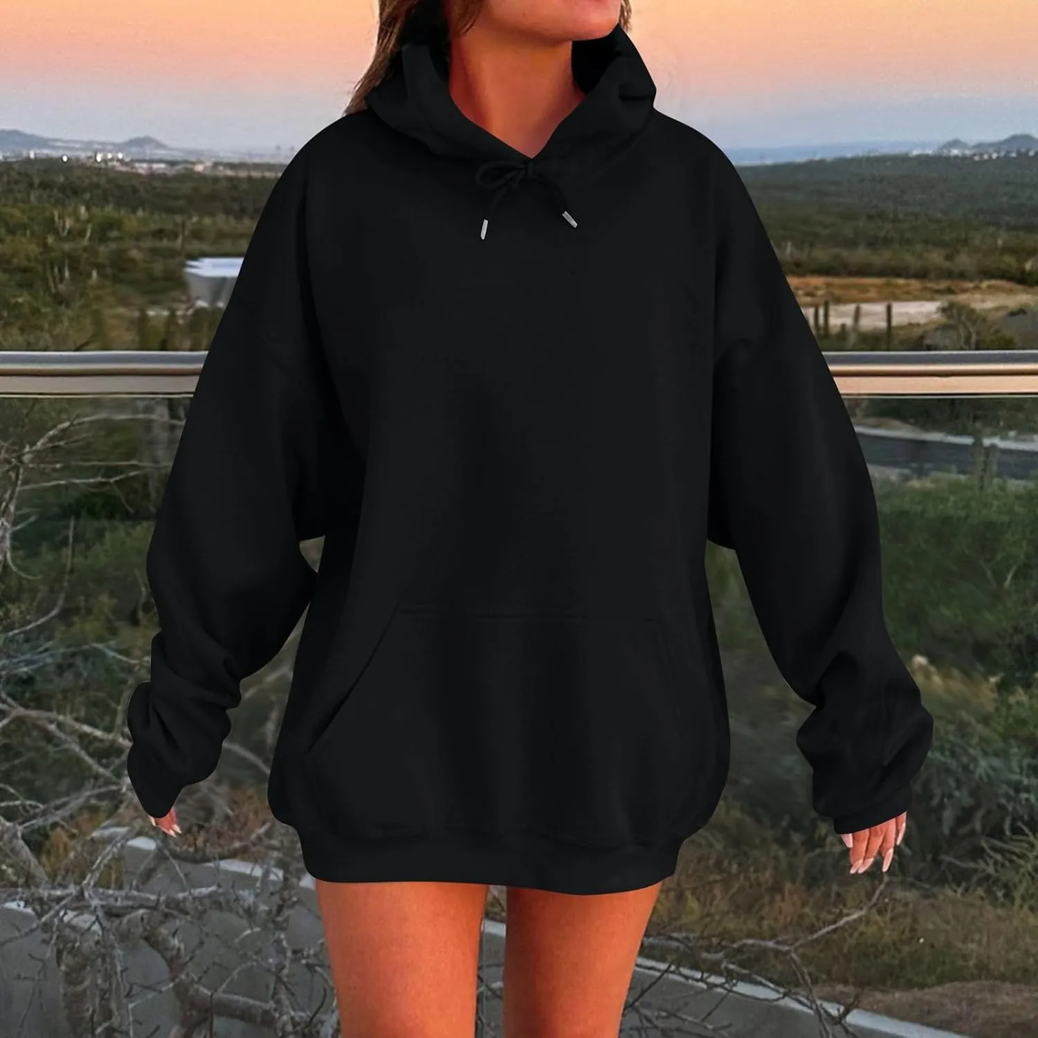 Womens Hoodies Oversized Sweatshirts Pullover Fleece Sweater Long Sleeve Winter Fall Outfits Fashion With Pockets