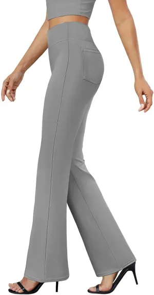 Womens Pants Business Work Dress Pants Casual Slacks High Waist Stretchy Trousers Pull On Office Pants with Pockets