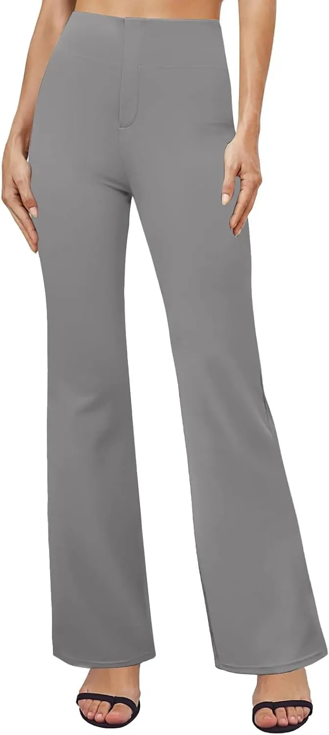 Womens Pants Business Work Dress Pants Casual Slacks High Waist Stretchy Trousers Pull On Office Pants with Pockets