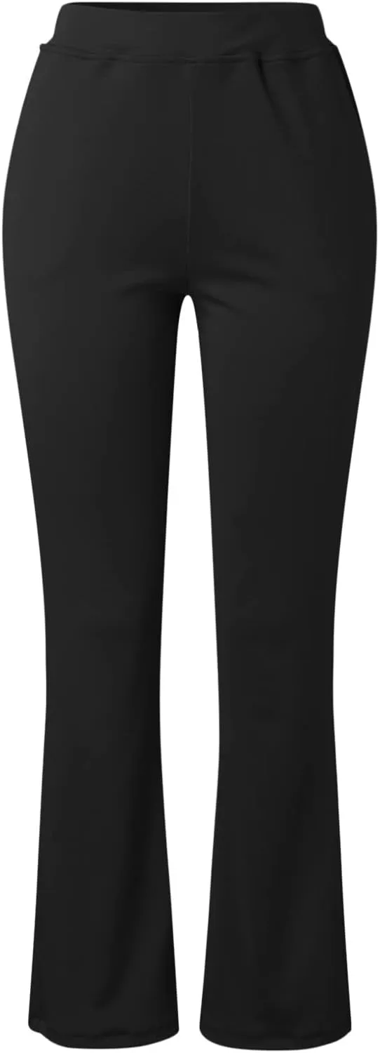 Work Pants Women Long High Waist Business Casual Skinny Slacks Pull On Straight Leg Yoga Trousers Relaxed Fit Pants