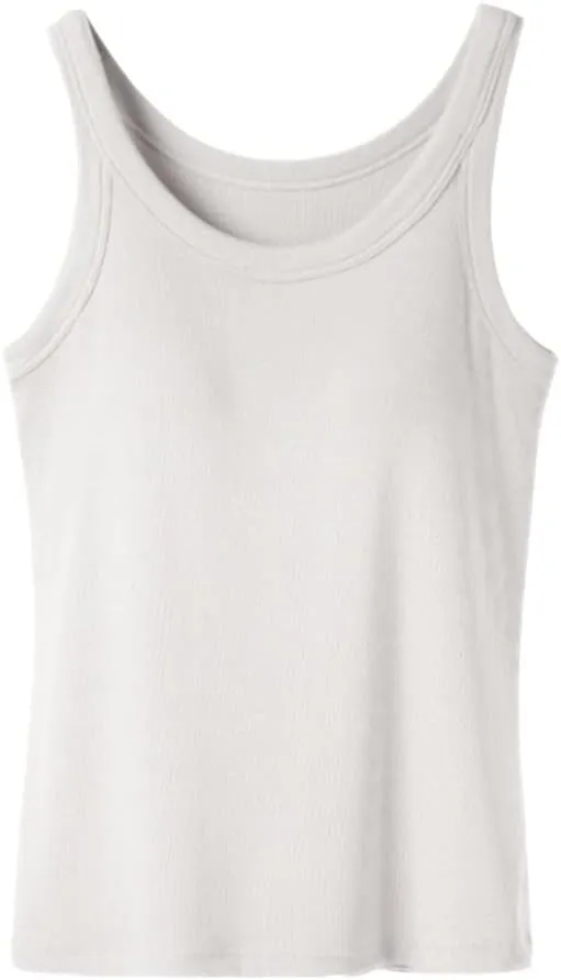 Wvapzxx Ribbed Bra Tank Top For Women Sleeveless Sexy Casual Camisole Singlet Vest