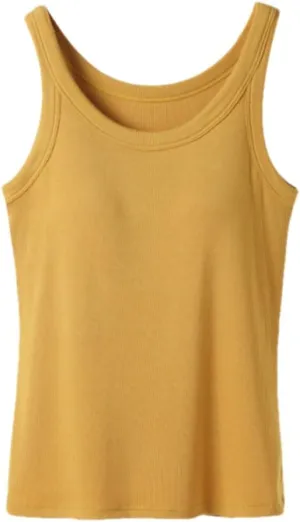 Wvapzxx Ribbed Bra Tank Top For Women Sleeveless Sexy Casual Camisole Singlet Vest