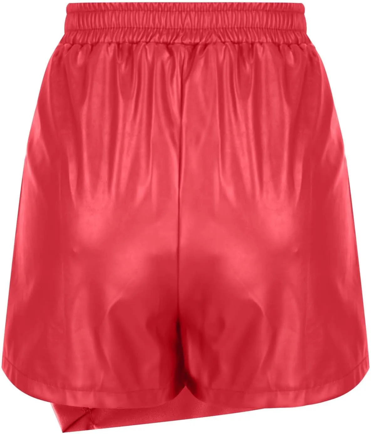 Xiaojmake Faux Leather Skorts for Women High Waisted Sexy PU Leather Mini Skirt Elastic Waist Ruched Wrap Shorts Skirts