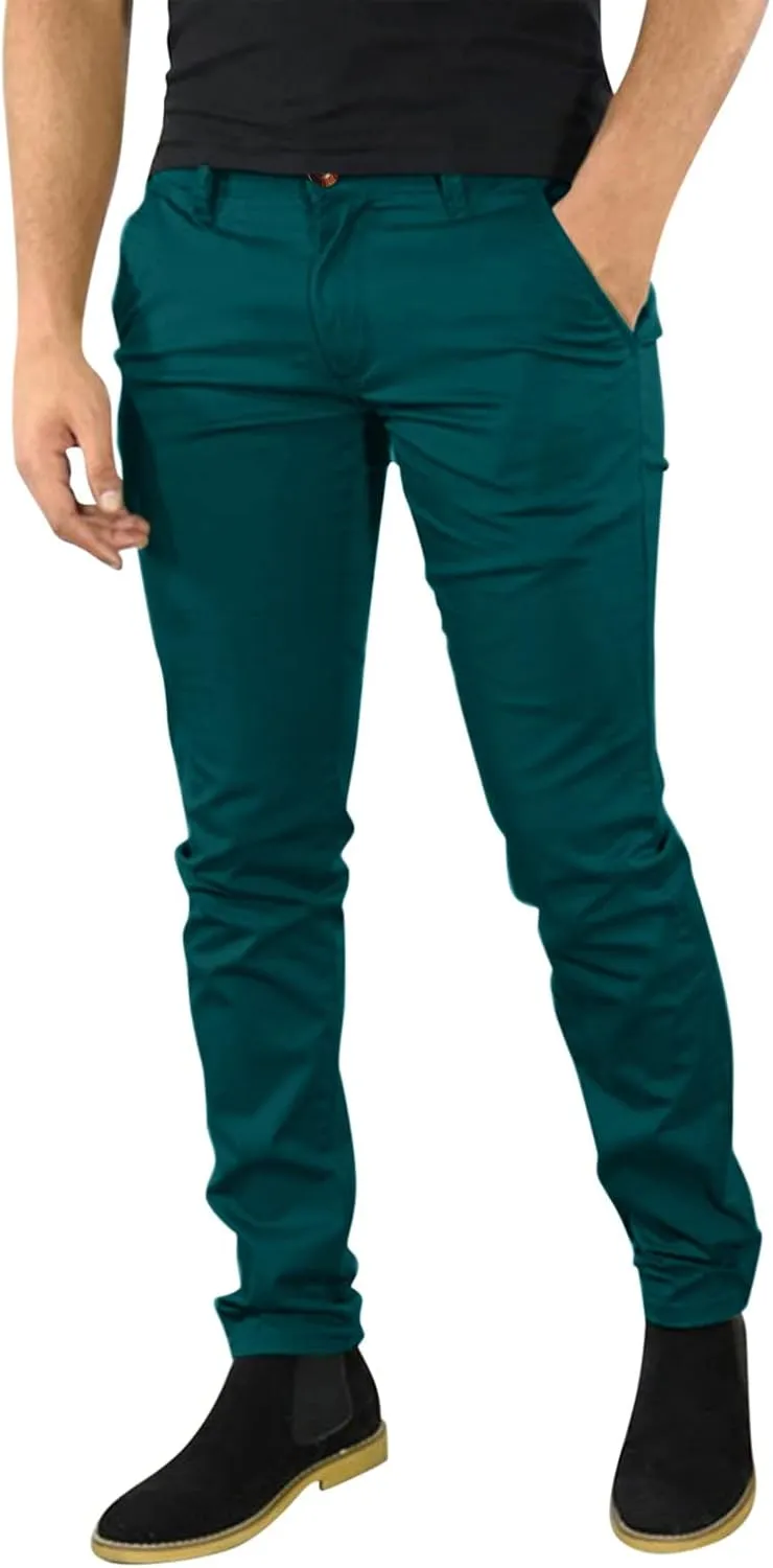 XUETON Men's Casual Office Work Suit Pants Formal Dress Trousers Stretch Flat-Front Chino Golf Pants Slim Fit Tapered Pants