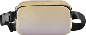 Yellow Lavender Blue Gradient Womens Fanny Pack Bright Belt Bag Hip Pouch Waterproof Crossbody Waist Bag
