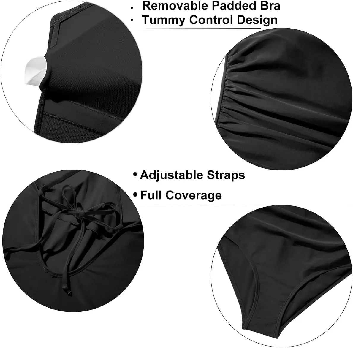 Yonique Women One Piece Swimsuit High Neck Bathing Suit Tummy Control Swimwear