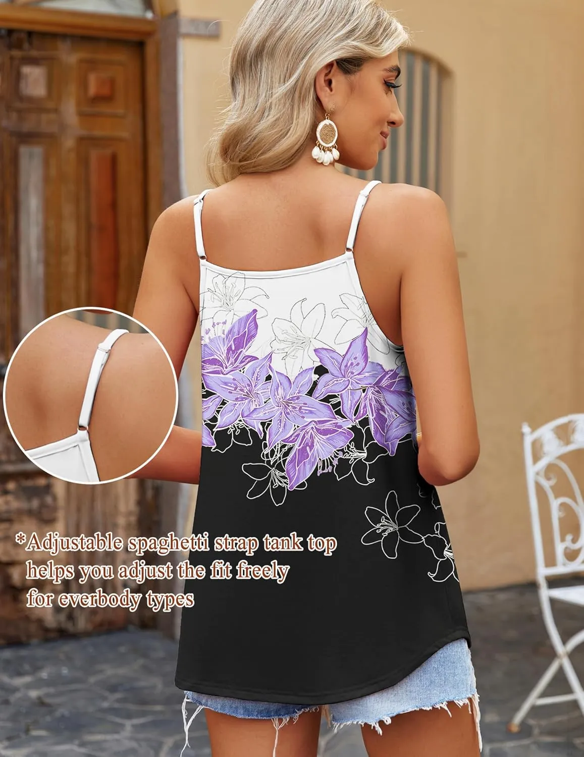 Zeagoo Womens Tank Tops Sleeveless Spaghetti Strap Halter Top Flowy Summer Beach Outfits 2025