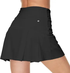 Zingther Women's High-Waist Tennis Skort Also for Pickleball, Badminton and Golf, Girls' Athletic Pleated Skirt